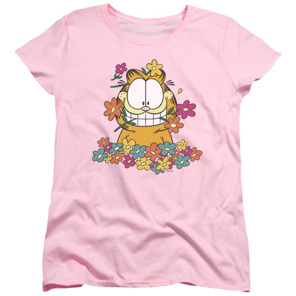 Garfield In The Garden Women's 18/1 Cotton Short-Sleeve T-Shirt