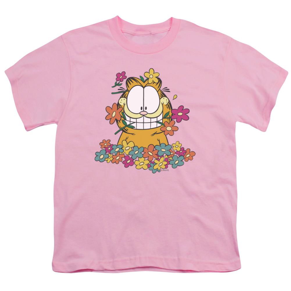 Garfield In The Garden Youth 18/1 100% Cotton Short-Sleeve T-Shirt