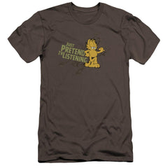 Garfield Just Pretend Im Listening Men's Ultra-Soft 30/1 Cotton Slim Short-Sleeve T-Shirt