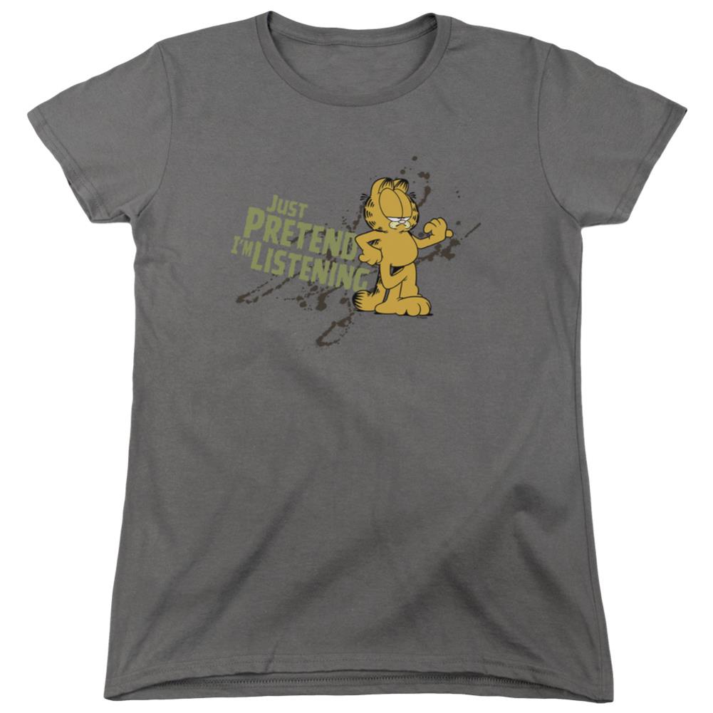 Garfield Just Pretend Im Listening Women's 18/1 Cotton Short-Sleeve T-Shirt