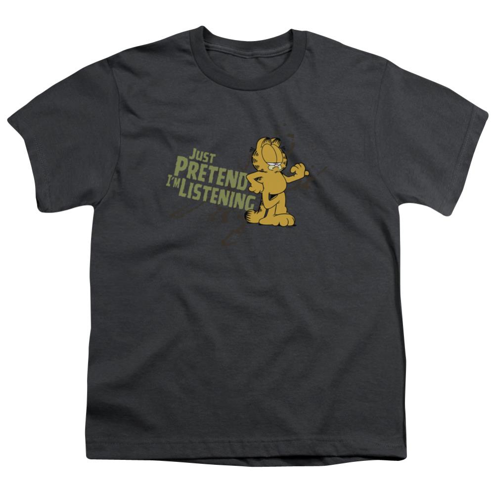 Garfield Just Pretend Im Listening Youth 18/1 100% Cotton Short-Sleeve T-Shirt