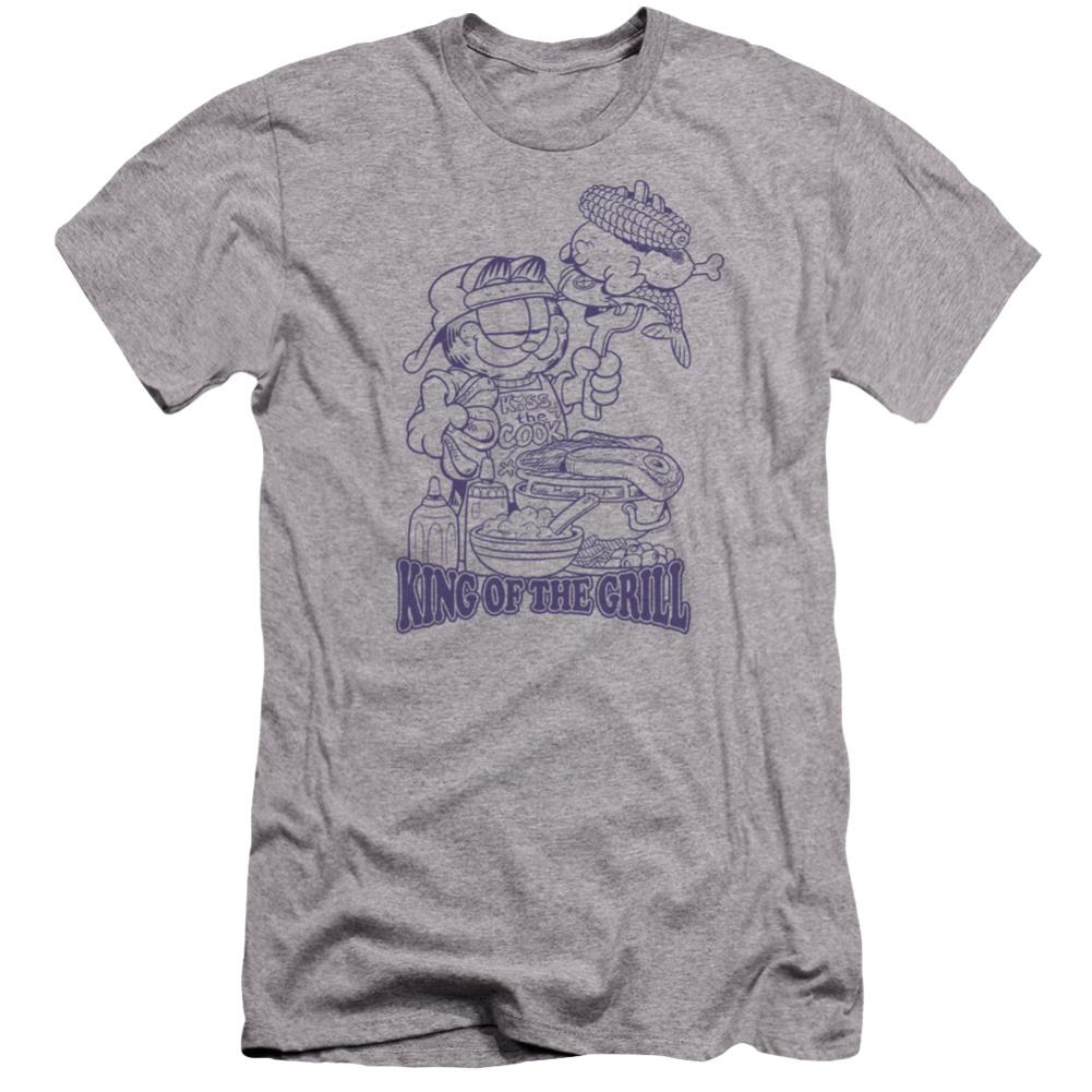 Garfield King Of The Grill Men's Ultra-Soft 30/1 Cotton Slim Short-Sleeve T-Shirt