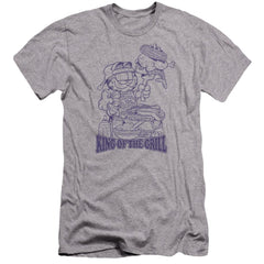 Garfield King Of The Grill Men's Ultra-Soft 30/1 Cotton Slim Short-Sleeve T-Shirt