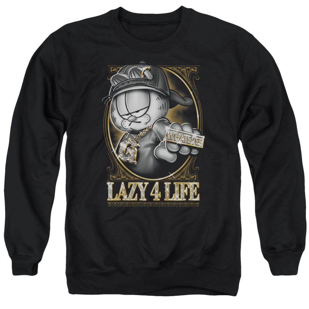 Garfield Lazy 4 Life Men's Crewneck 50 50 Poly Long-Sleeve T-Shirt