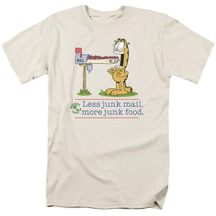 Garfield Less Junk Mail Men's 18/1 Cotton Short-Sleeve T-Shirt