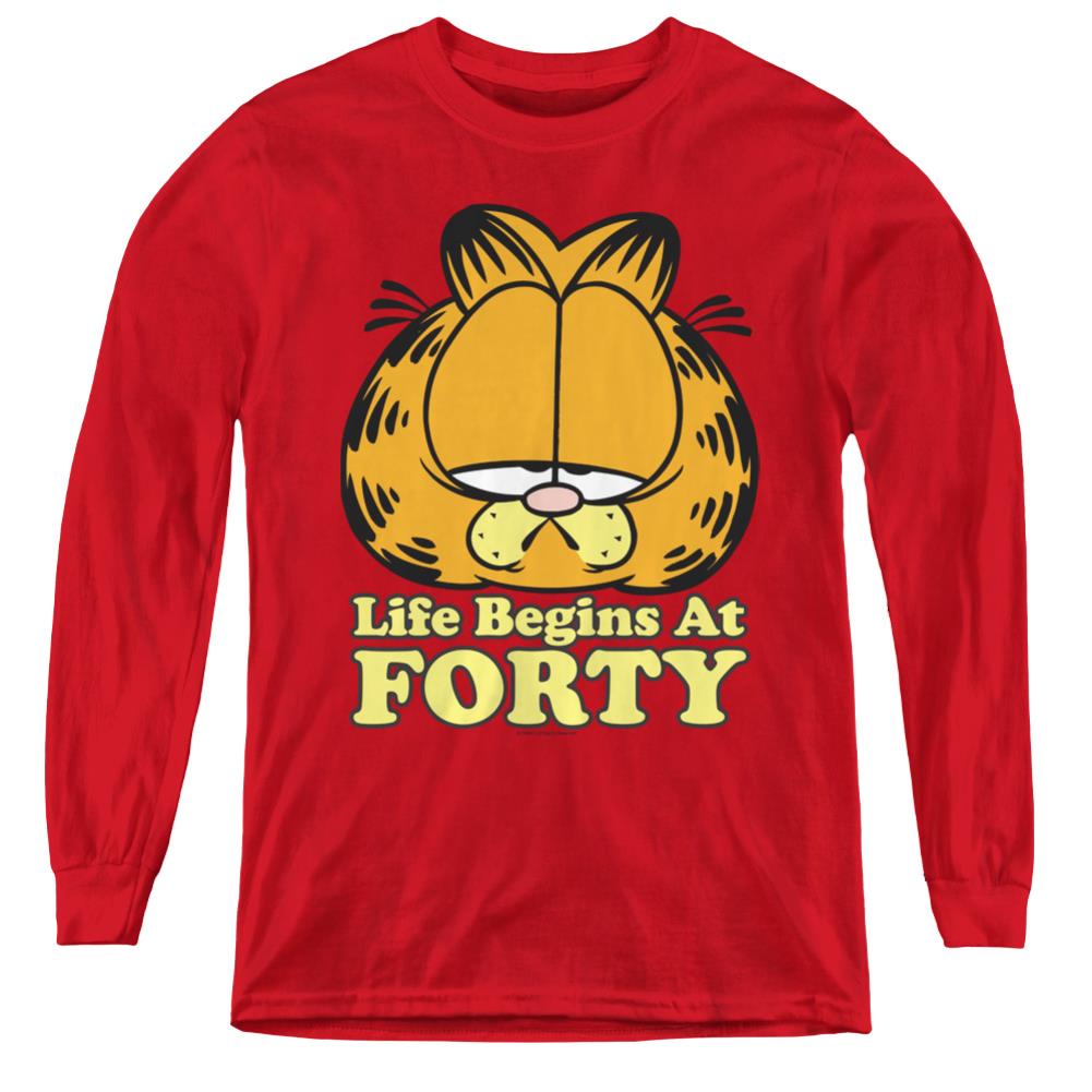 Garfield Life Begins At Forty Youth Long-Sleeve T-Shirt