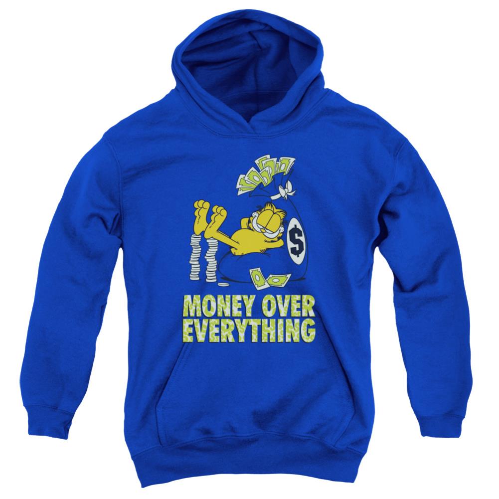 Garfield Money Is Everything Youth Cotton Poly Pull-Over Hoodie