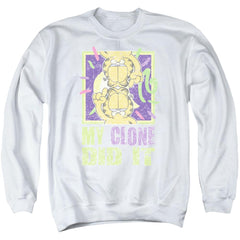 Garfield My Clone Did It Men's Crewneck 50 50 Poly Long-Sleeve T-Shirt