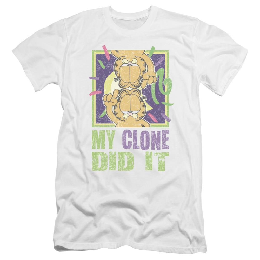 Garfield My Clone Did It Men's Ultra-Soft 30/1 Cotton Slim Short-Sleeve T-Shirt