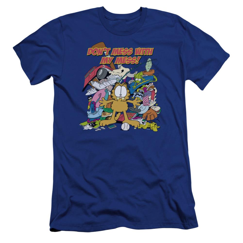 Garfield My Mess Men's Ultra-Soft 30/1 Cotton Slim Short-Sleeve T-Shirt