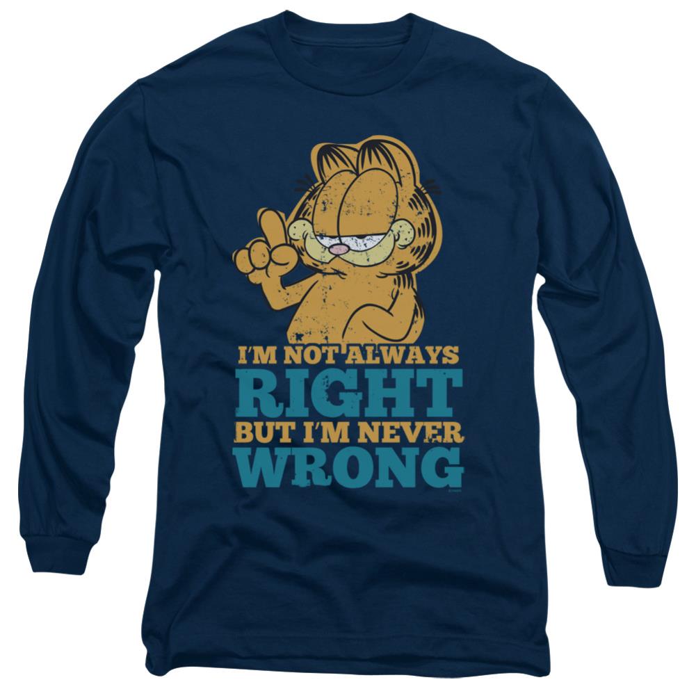 Garfield Never Wrong Men's 18/1 Cotton Long-Sleeve T-Shirt