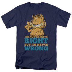 Garfield Never Wrong Men's 18/1 Cotton Short-Sleeve T-Shirt