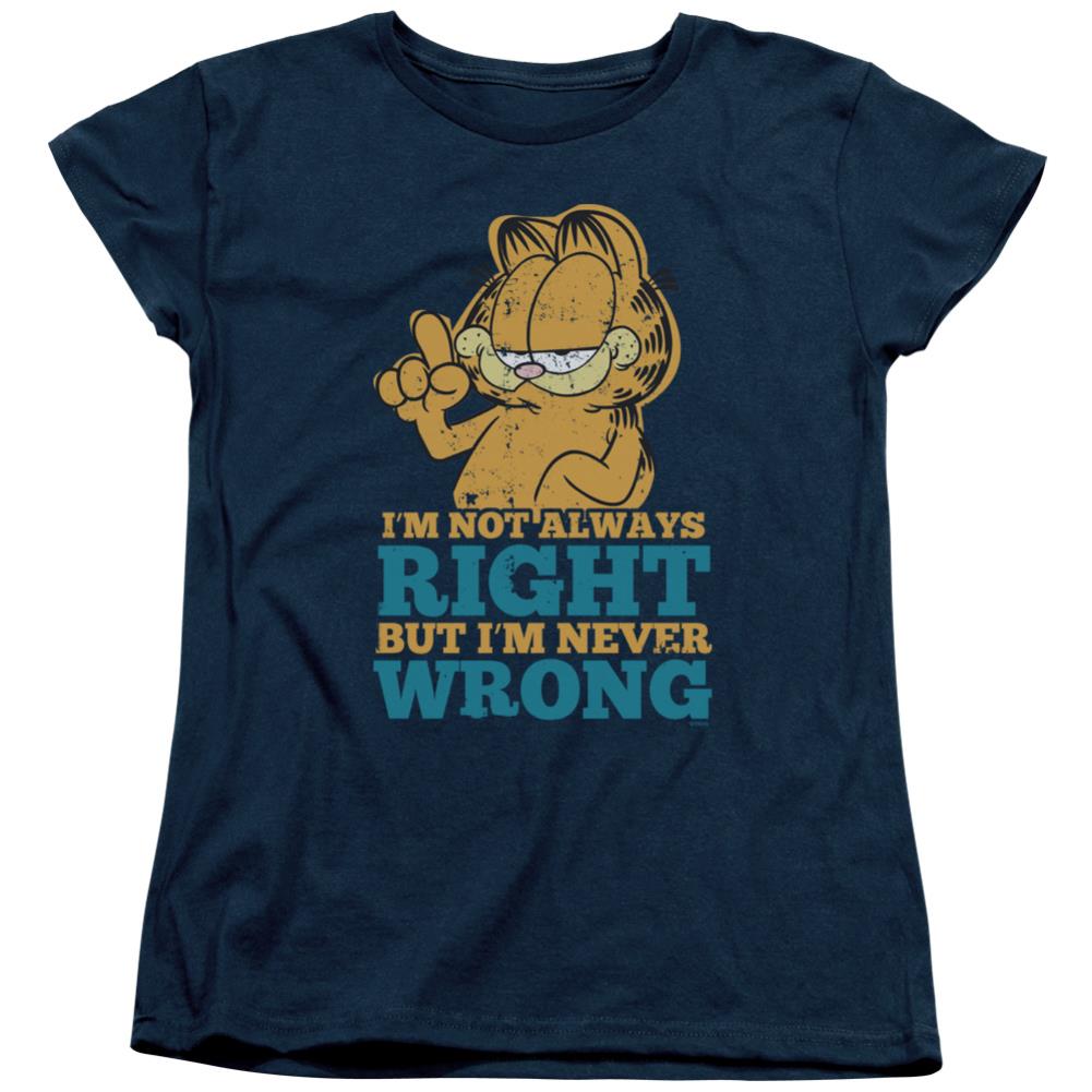 Garfield Never Wrong Women's 18/1 Cotton Short-Sleeve T-Shirt