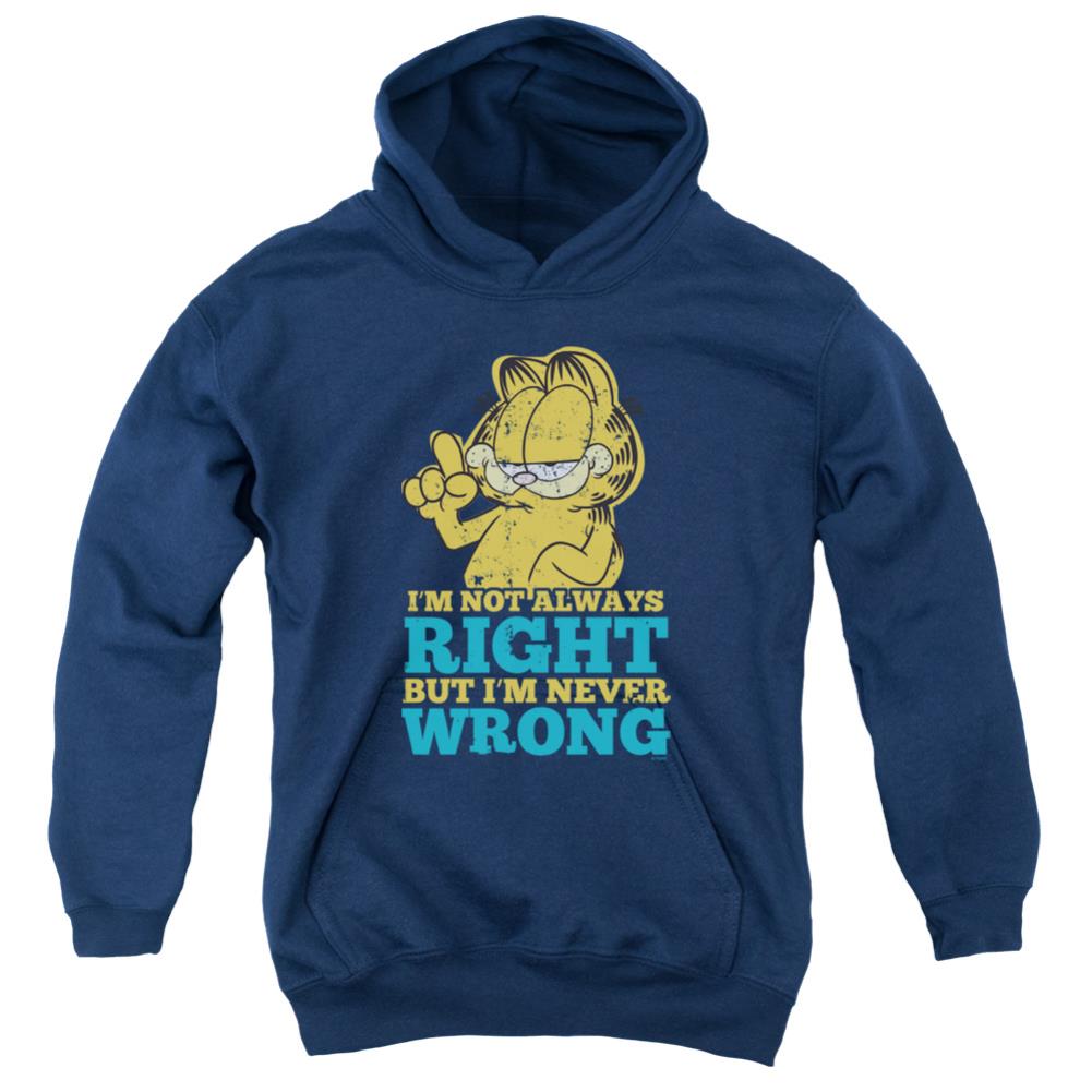 Garfield Never Wrong Youth Cotton Poly Pull-Over Hoodie