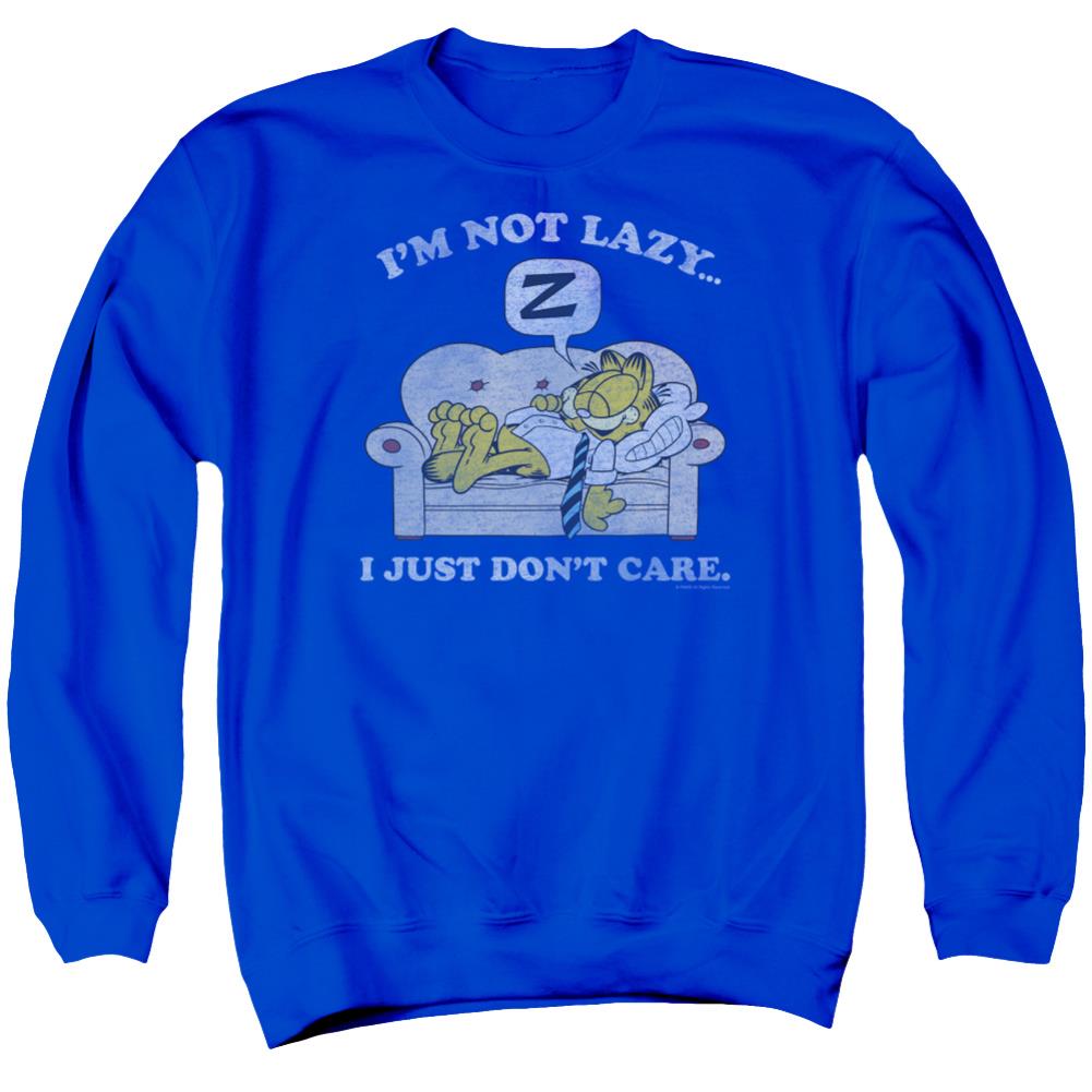 Garfield Not Lazy Men's Crewneck 50 50 Poly Long-Sleeve T-Shirt