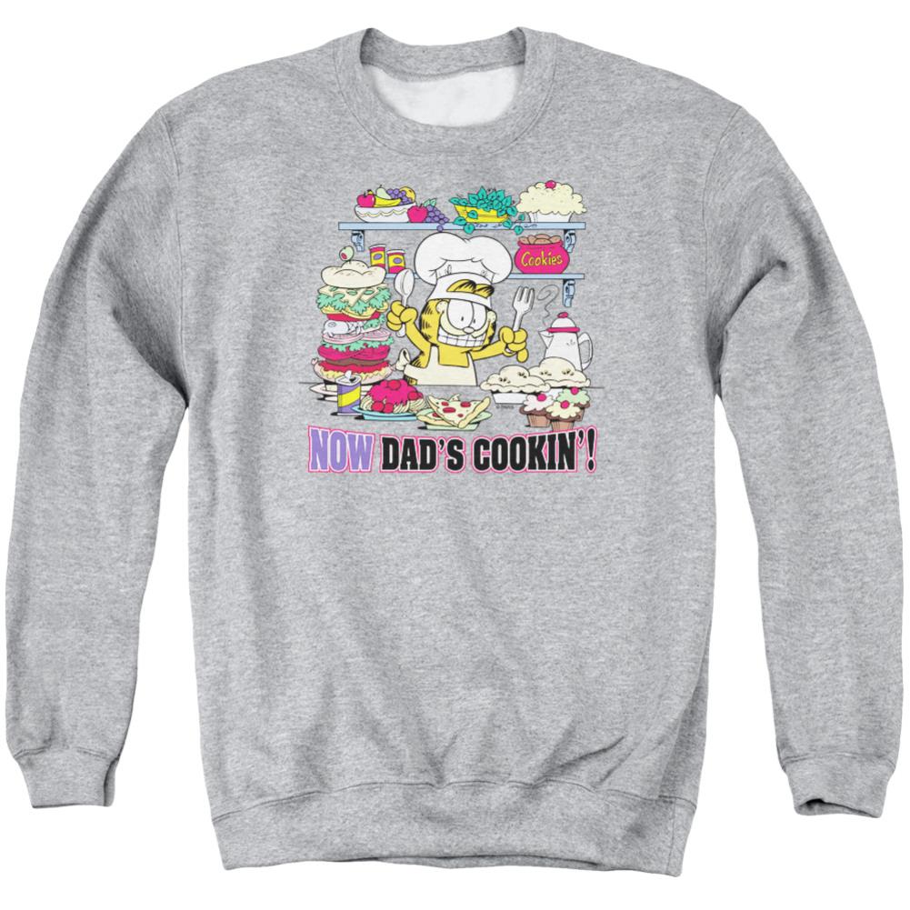 Garfield Now Dads Cooking Men's Crewneck 50 50 Poly Long-Sleeve T-Shirt