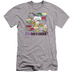 Garfield Now Dads Cooking Men's Ultra-Soft 30/1 Cotton Slim Short-Sleeve T-Shirt