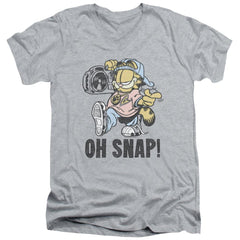 Garfield Oh Snap Men's 30/1 Cotton Slim V-Neck T-Shirt