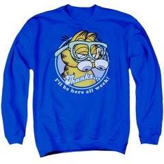 Garfield Performing Men's Crewneck 50 50 Poly Long-Sleeve T-Shirt