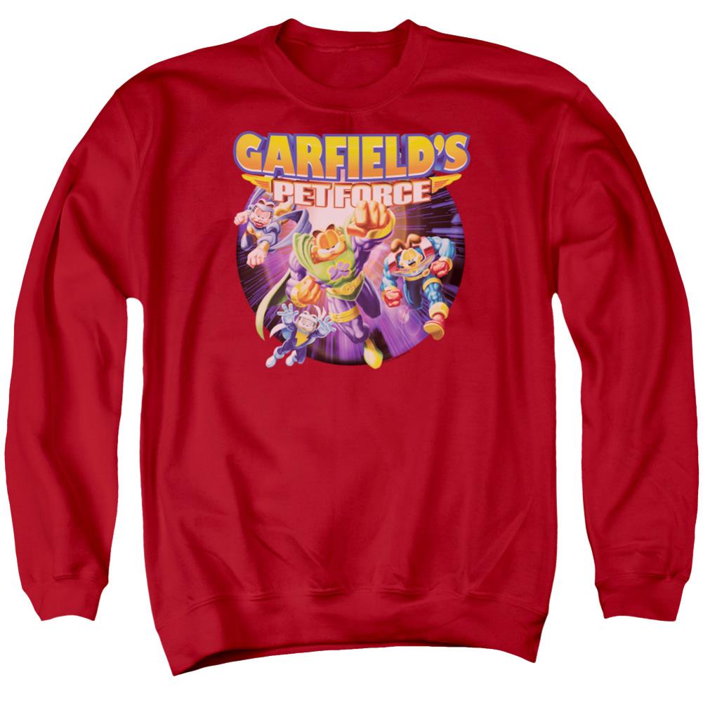 Garfield Pet Force Four Men's Crewneck 50 50 Poly Long-Sleeve T-Shirt