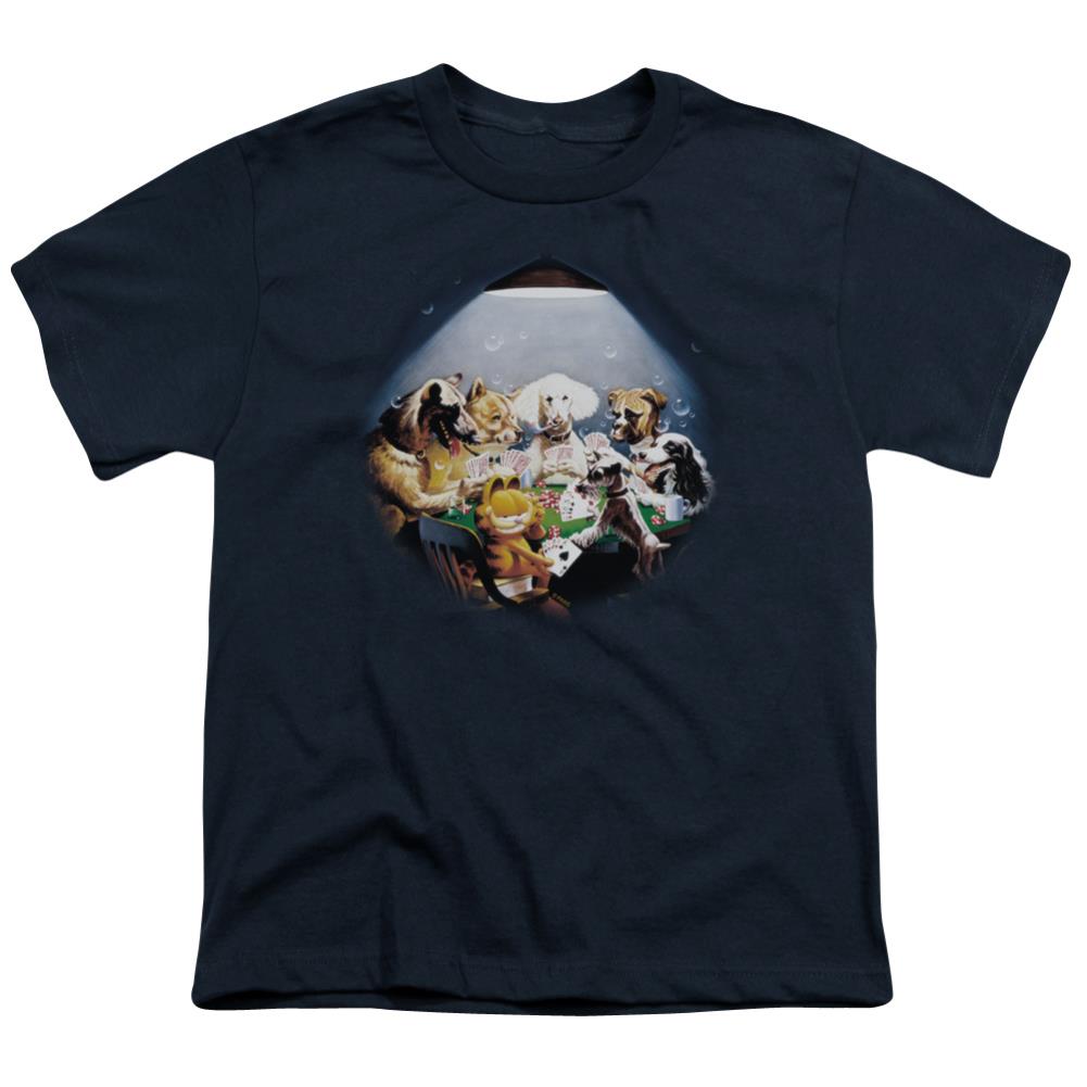 Garfield Playing With The Big Dogs Youth 18/1 100% Cotton Short-Sleeve T-Shirt