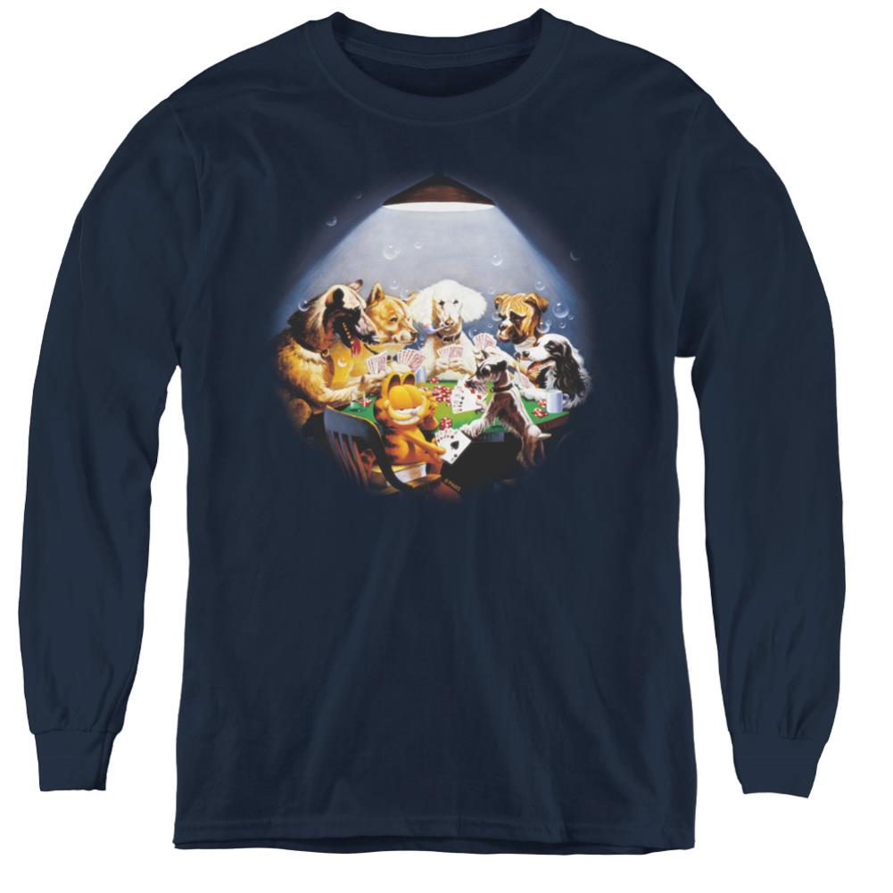 Garfield Playing With The Big Dogs Youth Long-Sleeve T-Shirt