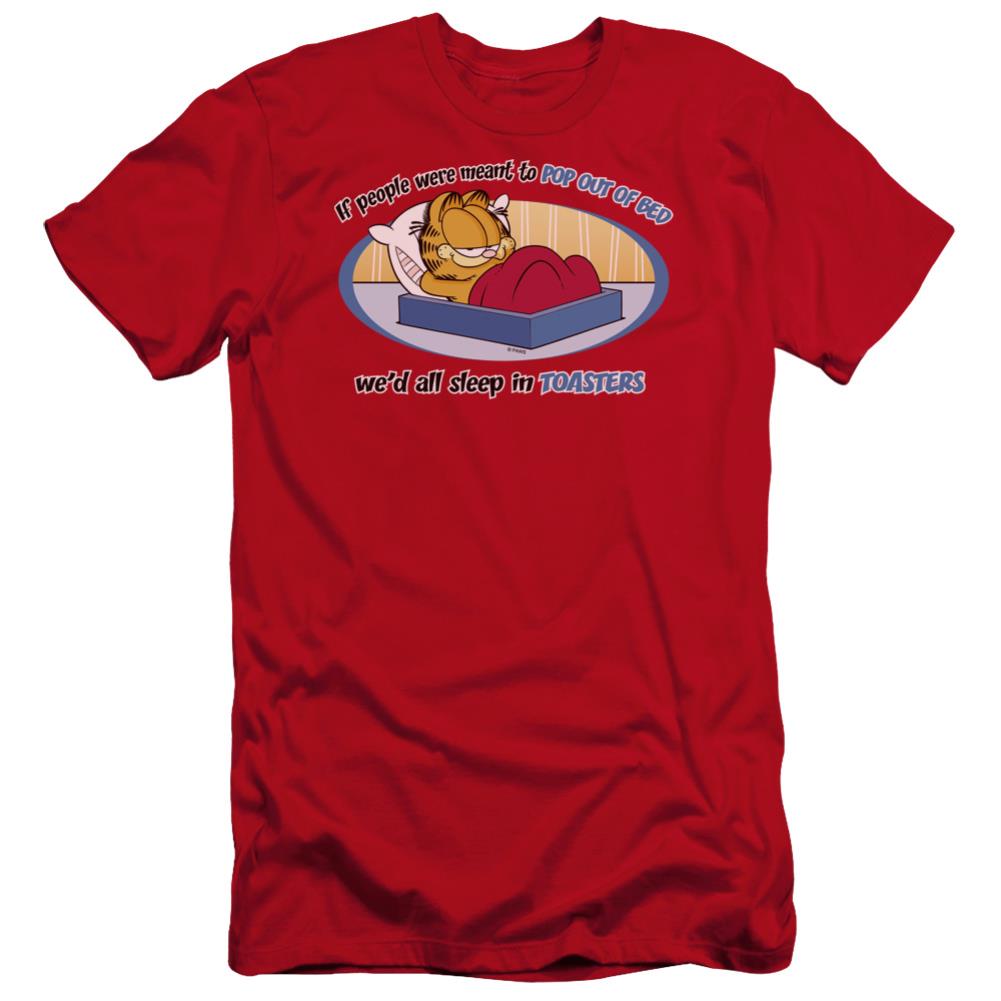 Garfield Pop Out Of Bed Men's Ultra-Soft 30/1 Cotton Slim Short-Sleeve T-Shirt