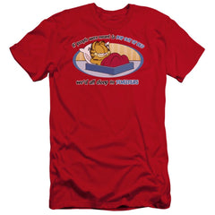 Garfield Pop Out Of Bed Men's Ultra-Soft 30/1 Cotton Slim Short-Sleeve T-Shirt