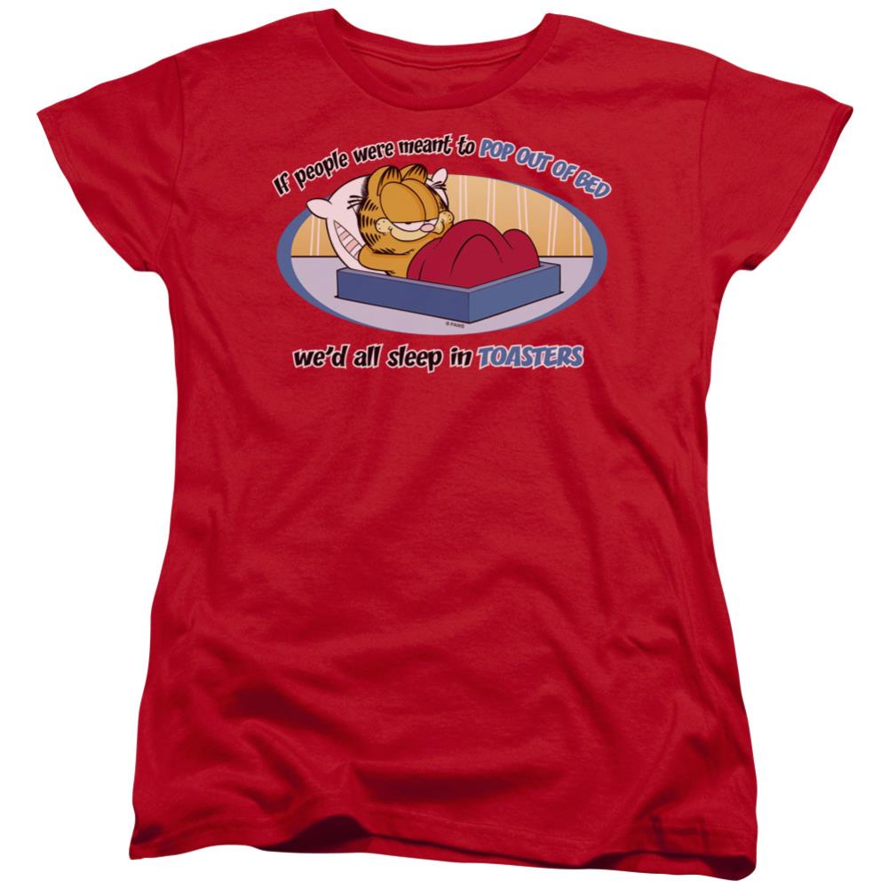 Garfield Pop Out Of Bed Women's 18/1 Cotton Short-Sleeve T-Shirt