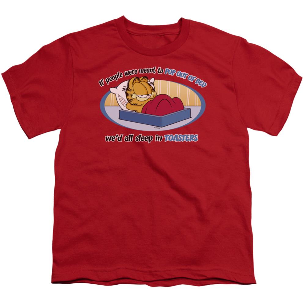 Garfield Pop Out Of Bed Youth 18/1 100% Cotton Short-Sleeve T-Shirt