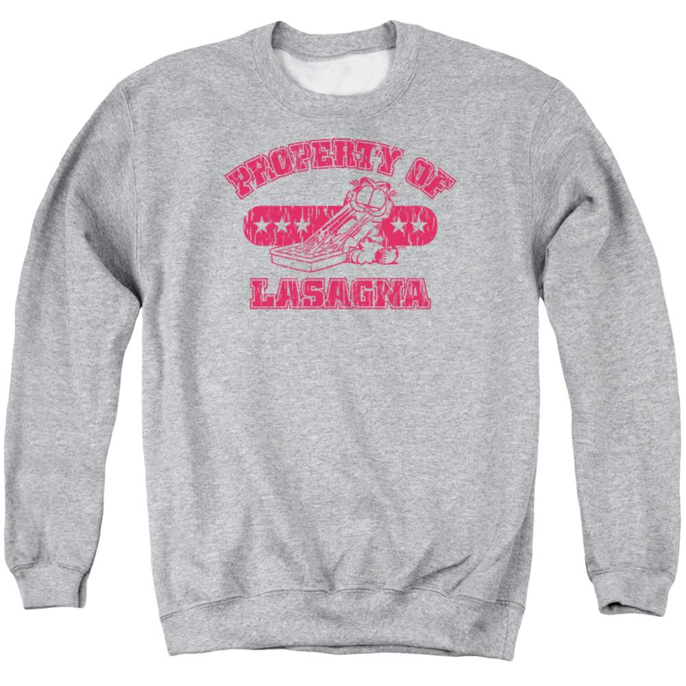 Garfield Property Of Lasagna Men's Crewneck 50 50 Poly Long-Sleeve T-Shirt