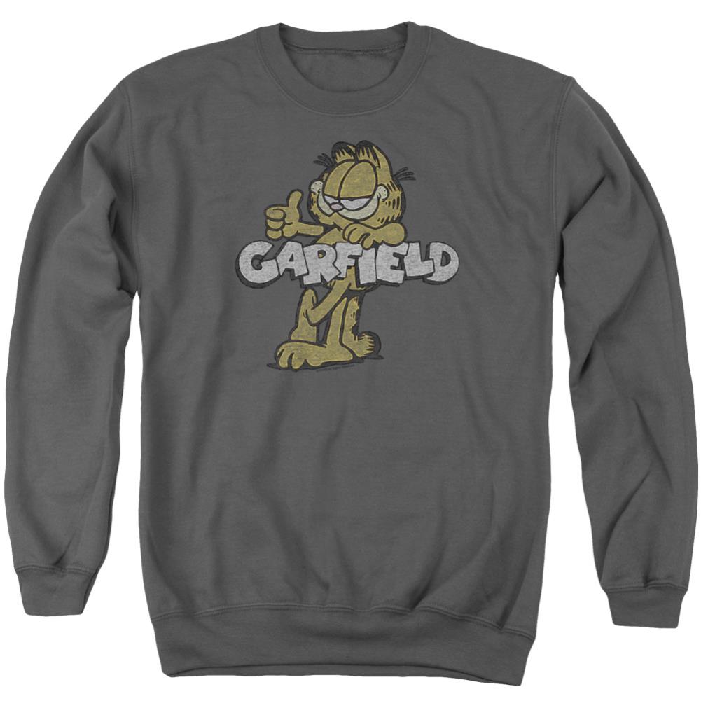 Garfield Retro Garf Men's Crewneck 50 50 Poly Long-Sleeve T-Shirt