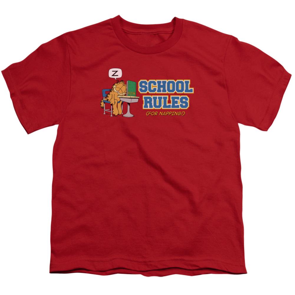 Garfield School Rules Youth 18/1 100% Cotton Short-Sleeve T-Shirt