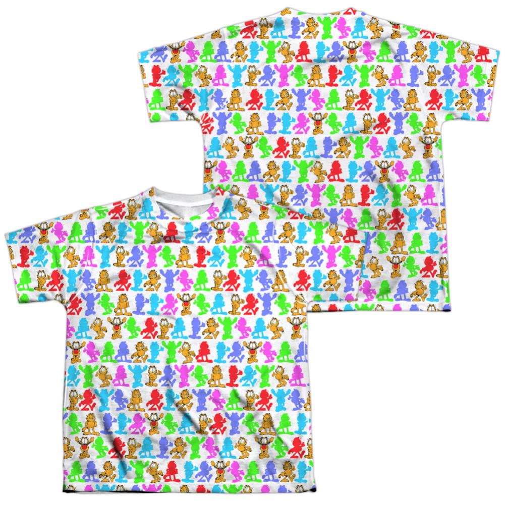 Garfield Silhouettes (Front/Back Print) Youth Regular Fit Poly Short-Sleeve T-Shirt