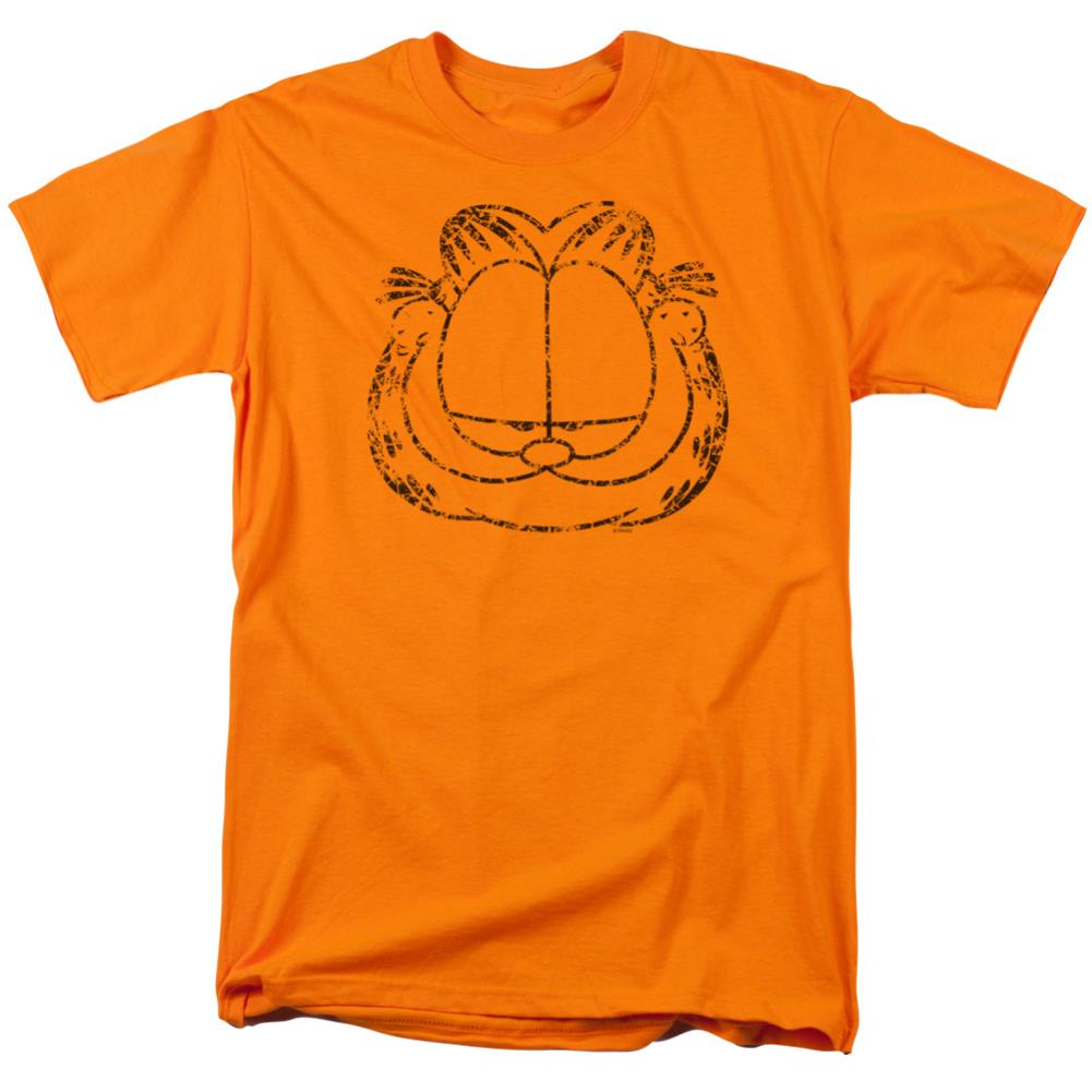 Garfield Smirking Distressed Men's 18/1 Cotton Short-Sleeve T-Shirt
