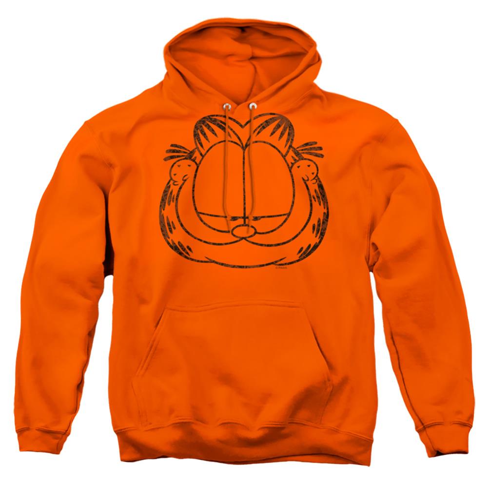 Garfield Smirking Distressed Men's Pull-Over 75 25 Poly Hoodie