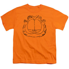 Garfield Smirking Distressed Youth 18/1 100% Cotton Short-Sleeve T-Shirt