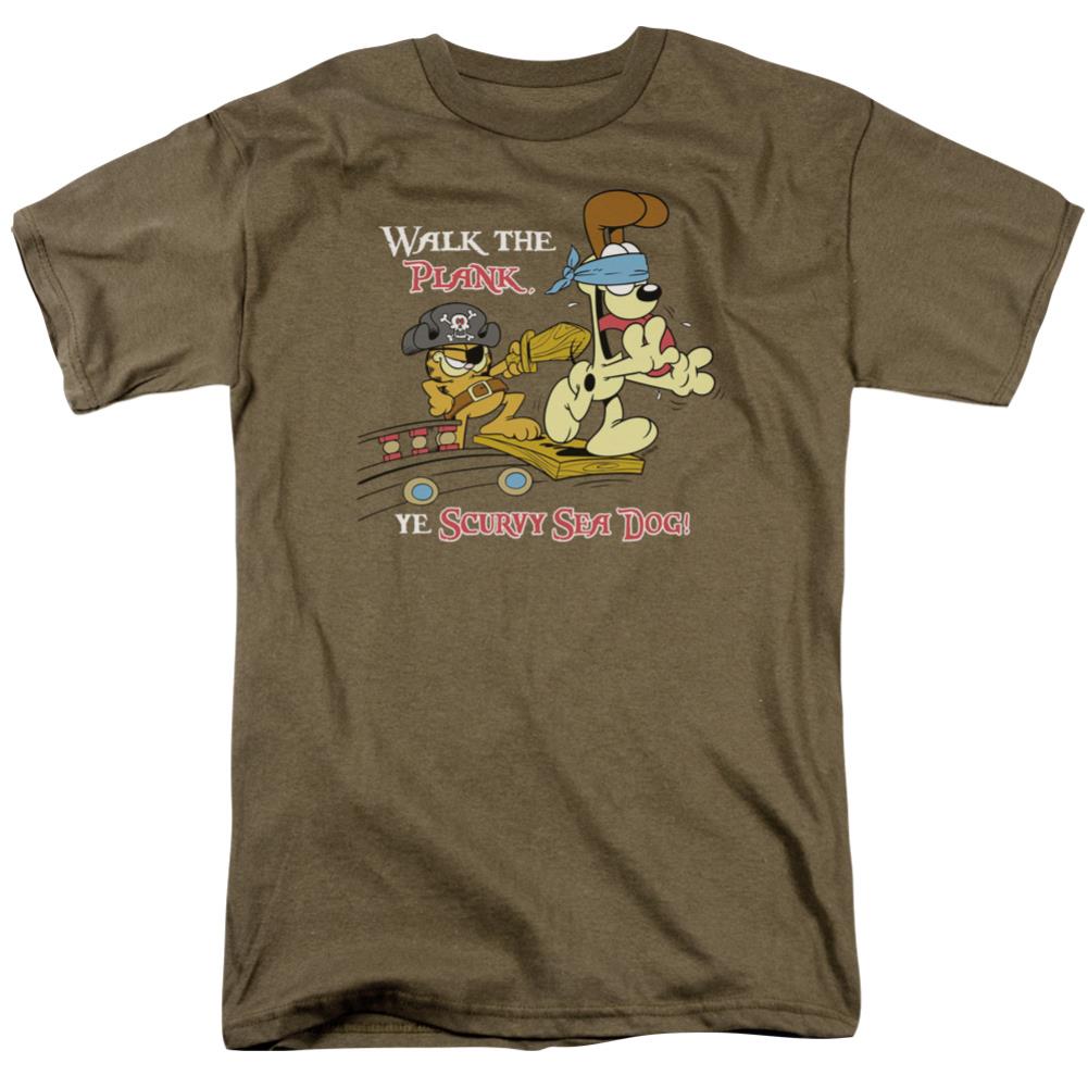Garfield Walk The Plank Men's 18/1 Cotton Short-Sleeve T-Shirt