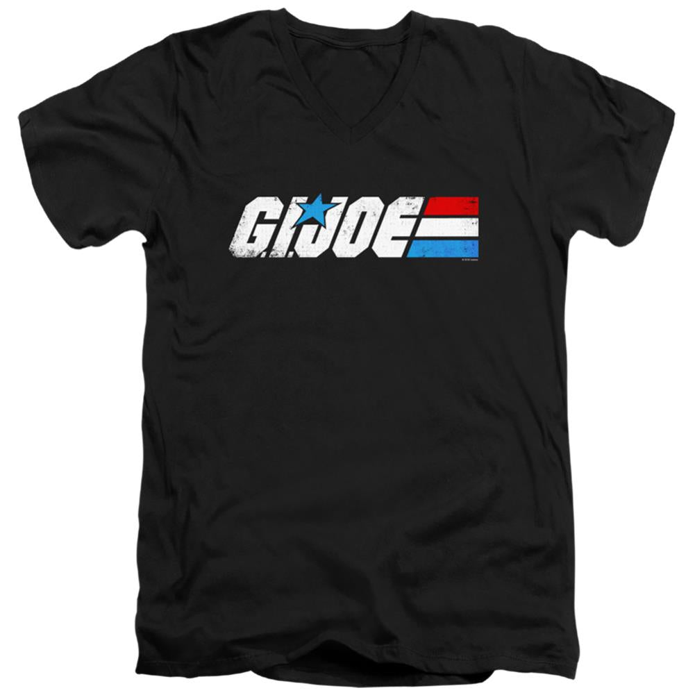 G.I. Joe Distressed Logo Men's 30/1 Cotton Slim V-Neck T-Shirt