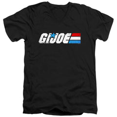G.I. Joe Distressed Logo Men's 30/1 Cotton Slim V-Neck T-Shirt