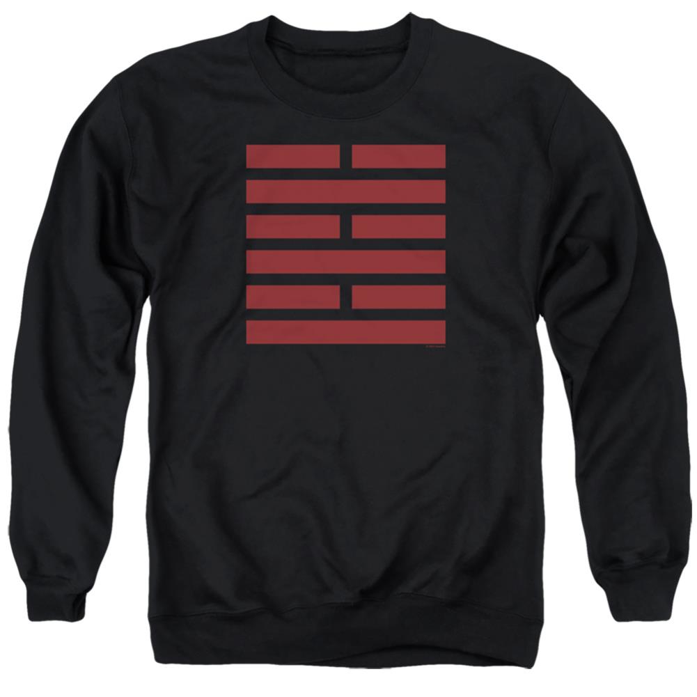 G.I. Joe Snake Eyes Symbol Men's Crewneck 50 50 Poly Long-Sleeve T-Shirt