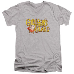Gilligan's Island Gilligan's Logo Men's 30/1 Cotton Slim V-Neck T-Shirt