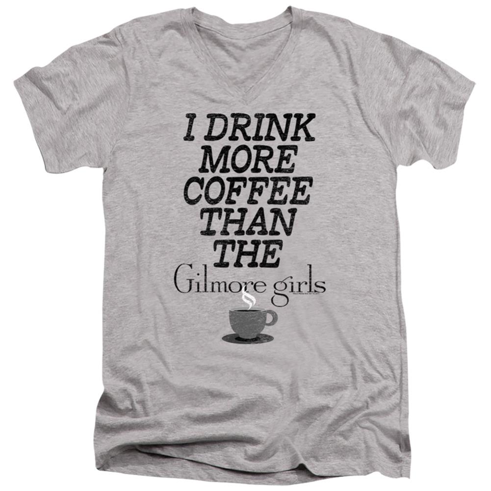 Gilmore Girls More Coffee Men's 30/1 Cotton Slim V-Neck T-Shirt