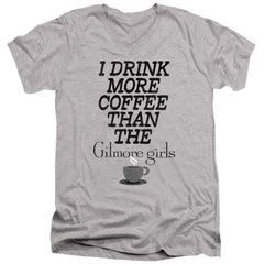 Gilmore Girls More Coffee Men's 30/1 Cotton Slim V-Neck T-Shirt