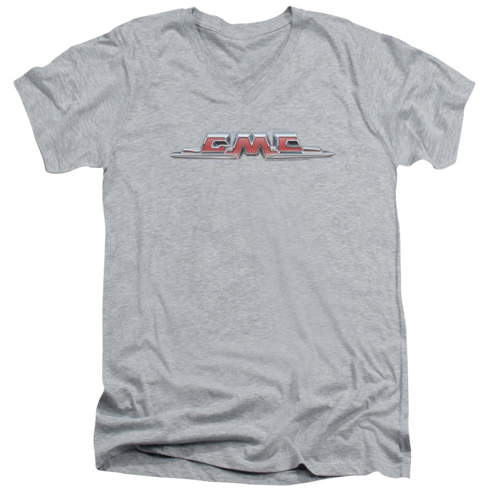 GMC Chrome Logo Men's 30/1 Cotton Slim V-Neck T-Shirt