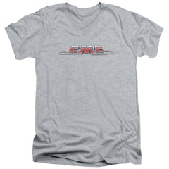 GMC Chrome Logo Men's 30/1 Cotton Slim V-Neck T-Shirt