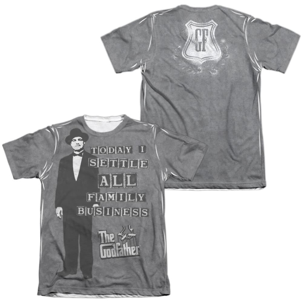 Godfather Family Business (Front/Back Print) Men's Regular Fit Poly Cotton Short-Sleeve T-Shirt