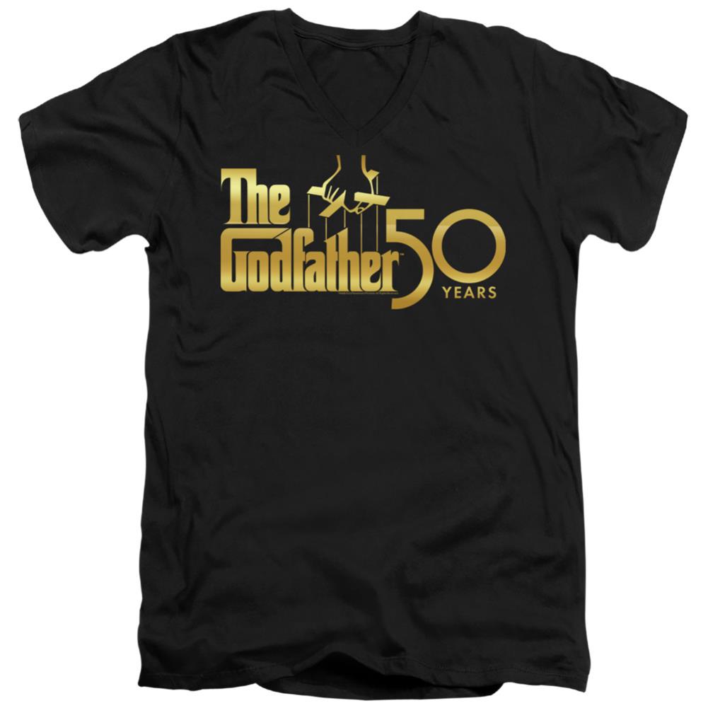 Godfather Godfather 50th Logo Men's 30/1 Cotton Slim V-Neck T-Shirt