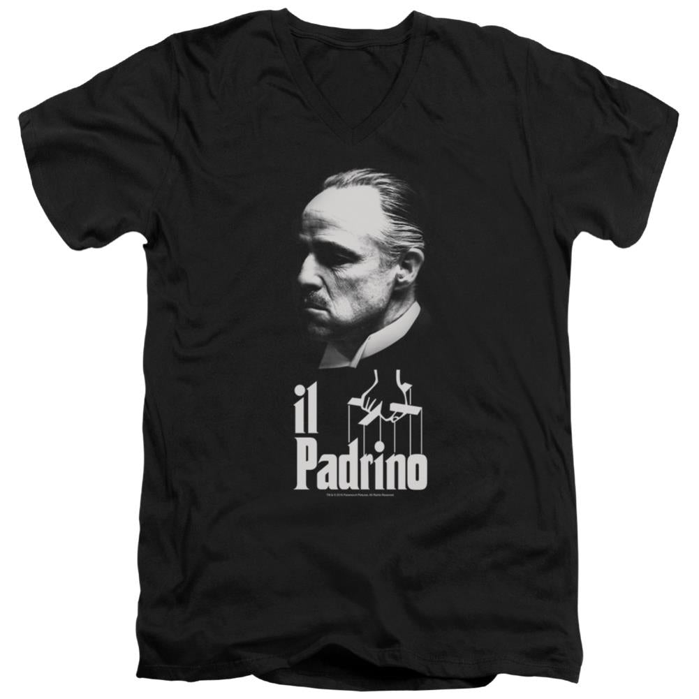 Godfather Il Padrino Men's 30/1 Cotton Slim V-Neck T-Shirt
