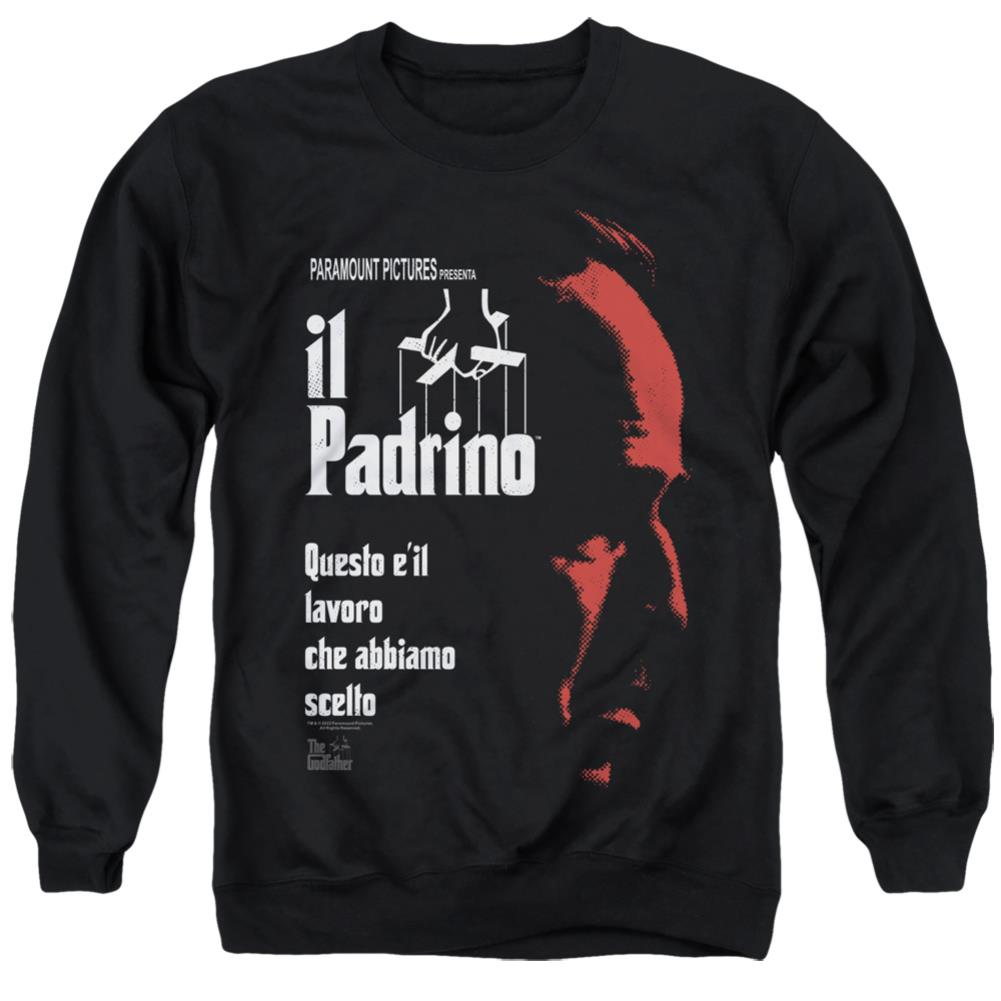 Godfather Italian Profile Men's Crewneck 50 50 Poly Long-Sleeve T-Shirt